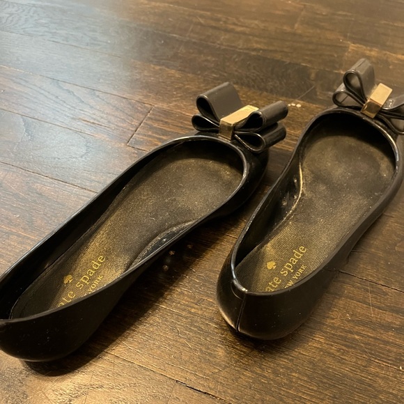 Kate Spade Jelly Bow Flats Black sz 8 - Picture 4 of 5